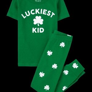 The Children's Place Green 'Luckiest Kid' Pajama Set